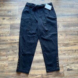 Who What Wear Womens Black Tapered Ankle Natural Waist Pants Sz 12 NWT